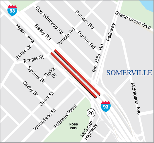 Somerville: Bridge Preservation, S-17-031, Interstate 93 (Northbound and Southbound) from Route 28 to Temple Street (Phase 2) 